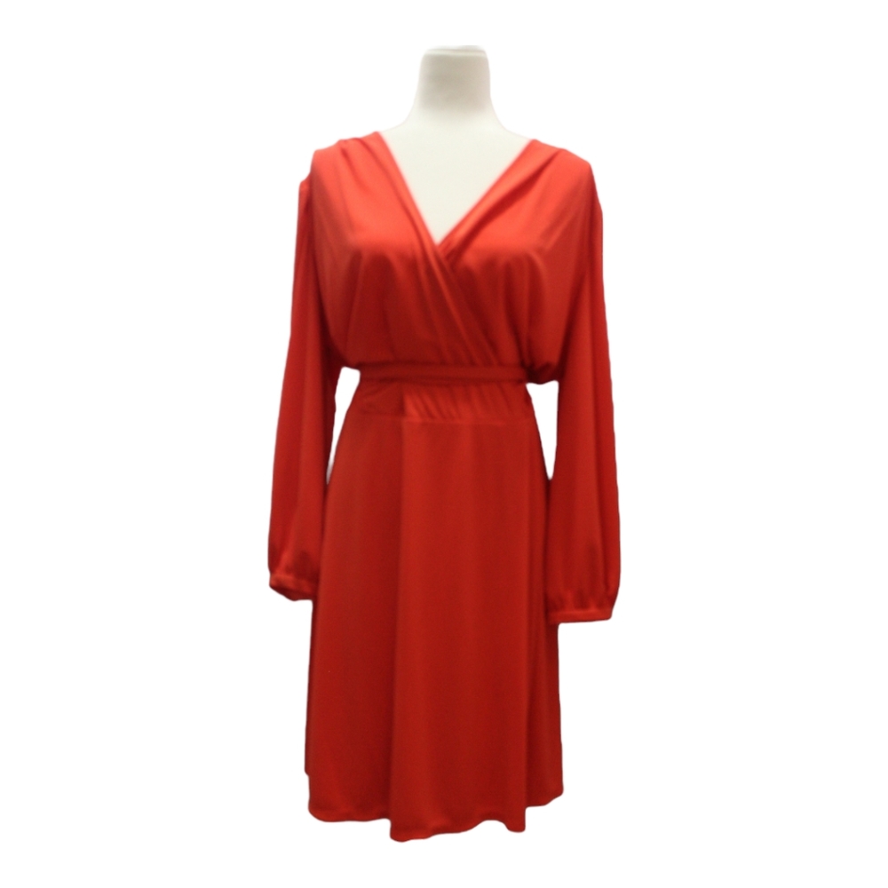 Ralph Lauren Long Drape Sleeve Surplice V-neck Wrap Jersey Dress Plus Size